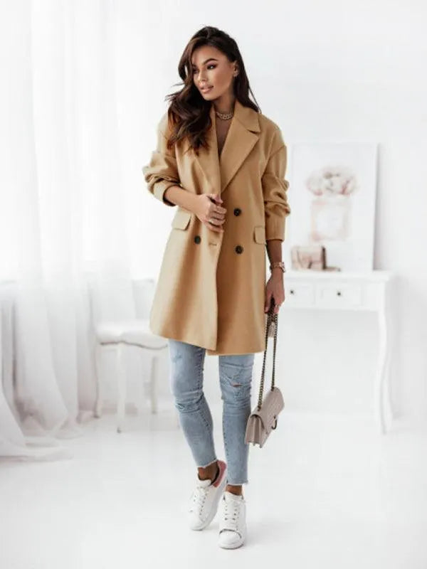 Double-Breasted Women's Trench Coat-Trench Coat-LeStyleParfait