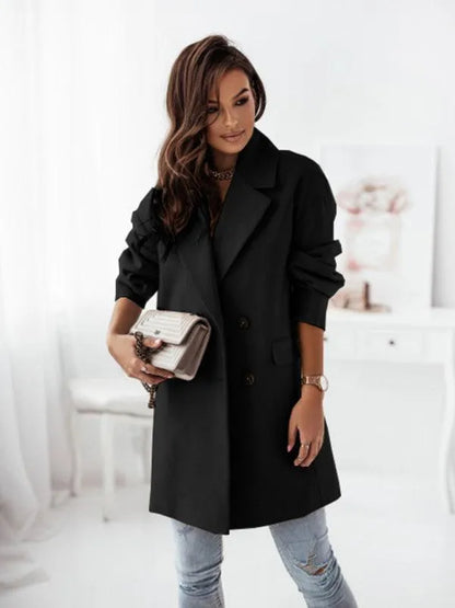 Double-Breasted Women's Trench Coat-Trench Coat-LeStyleParfait