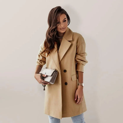 Double-Breasted Women's Trench Coat-Trench Coat-LeStyleParfait