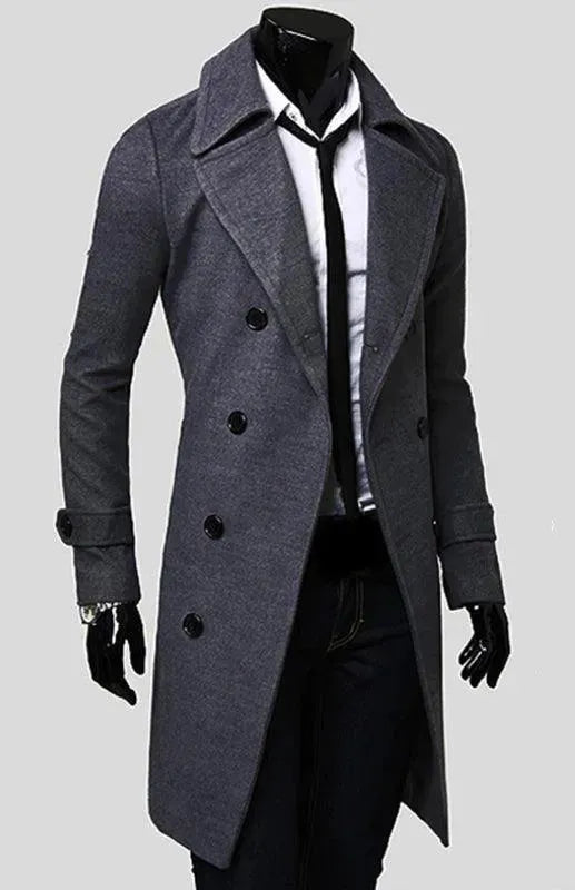 Double Breasted Wool Men Winter Coat - Winter Coat - LeStyleParfait