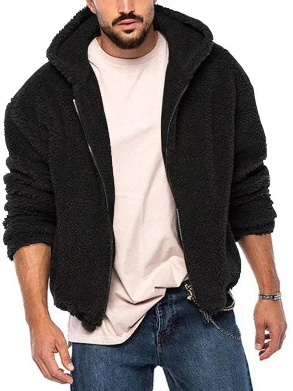 Double-Sided Hooded Men Winter Jacket - Fleece Jacket - LeStyleParfait