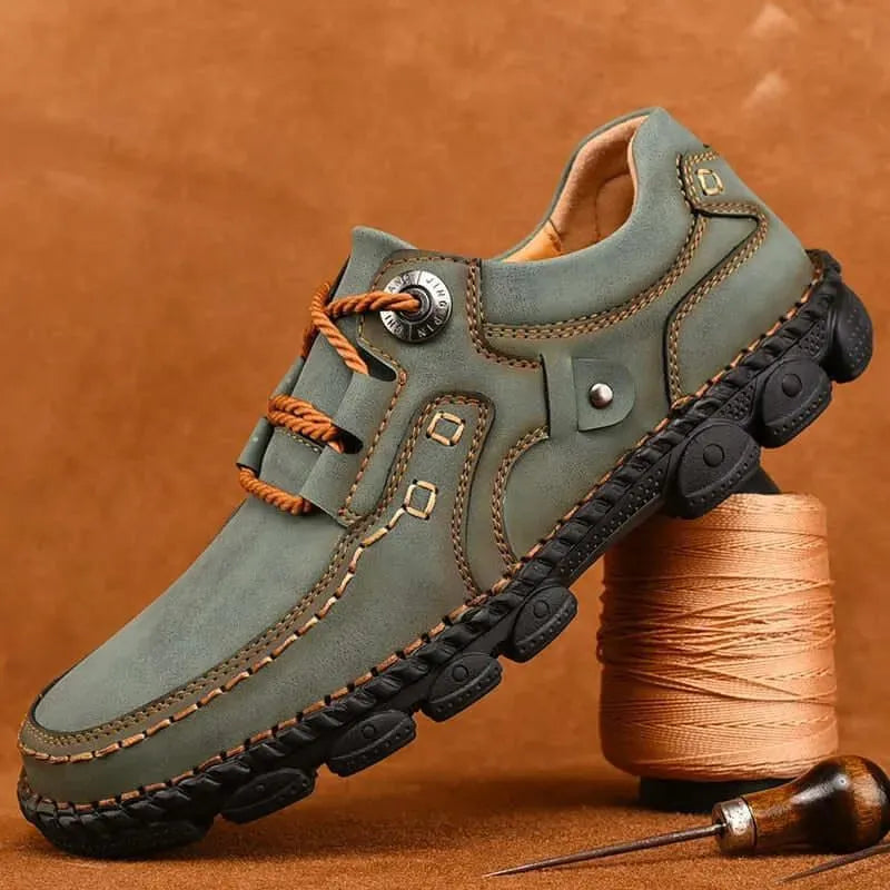 Ekko Lace-Up Rugged Leather Shoes - Casual Shoes - LeStyleParfait