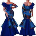 Elegant Abstract Mermaid Cotton Gown Dress