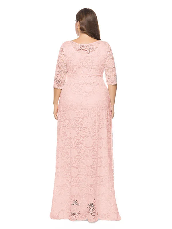 Elegant Lace Evening Maxi Dress