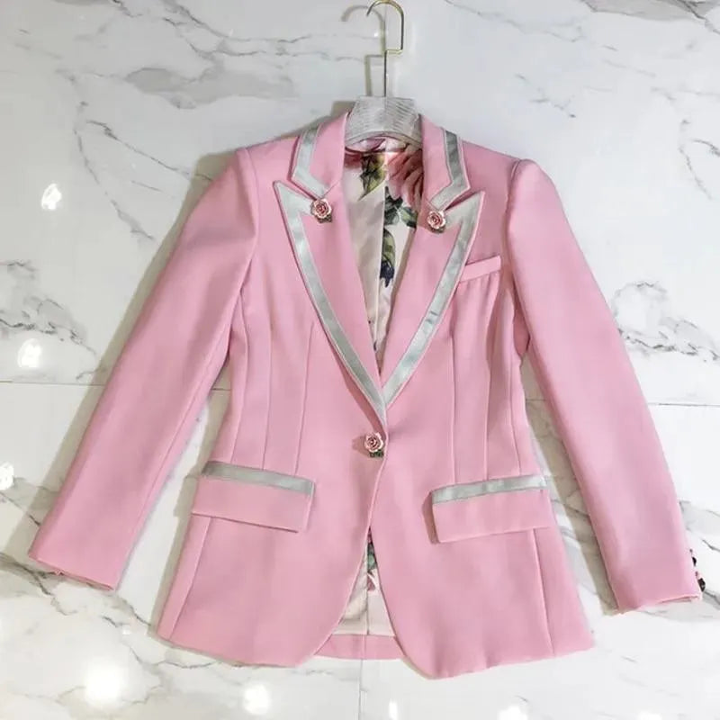 Elegant Pink Blazer Women - Casual - Plain-Solid - Women's Blazer - LeStyleParfait