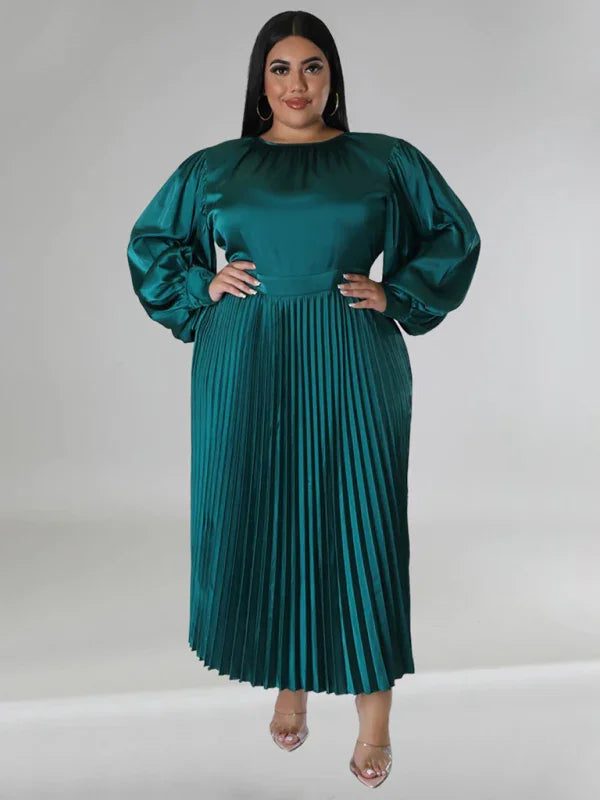Elegant Pleated Midi Dress