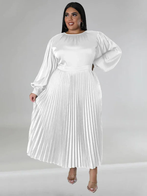 Elegant Pleated Midi Dress
