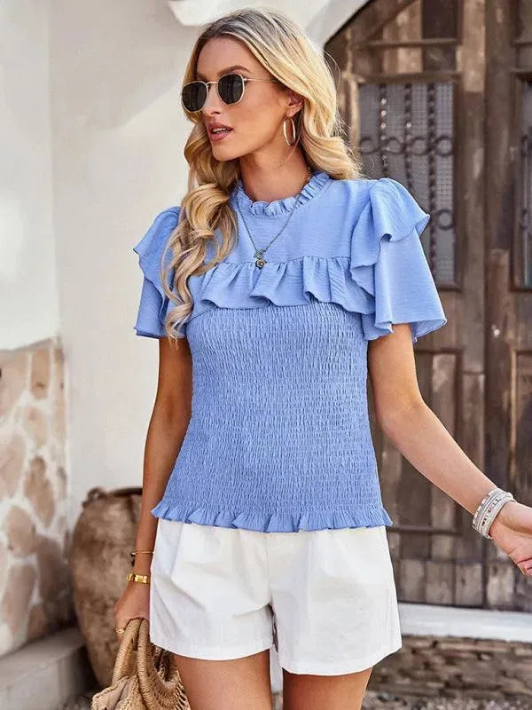 Elegant Ruffled Summer Top - Women Tops - LeStyleParfait