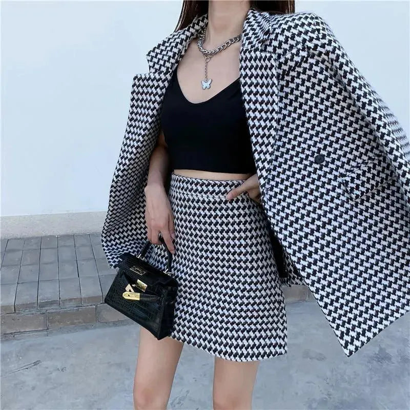 Tweed Mini Skirt Suit - Skirt Suit - LeStyleParfait fashion image
