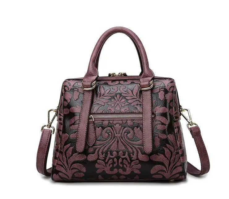 Embossed Leather Handbags - Handbag - LeStyleParfait