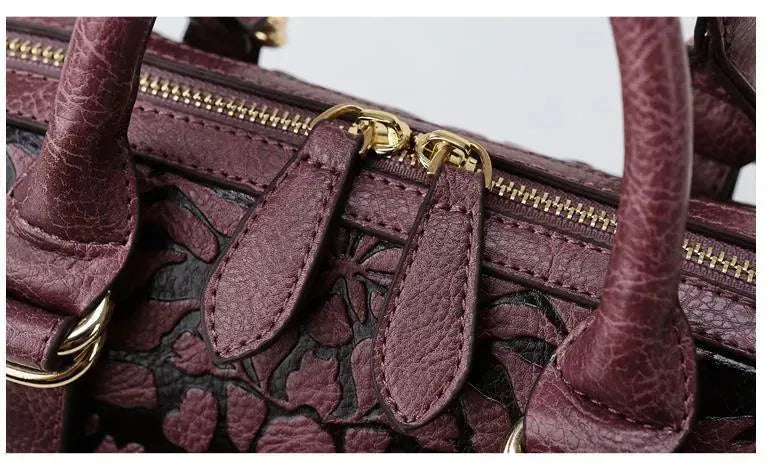 Embossed Leather Handbags - Handbag - LeStyleParfait