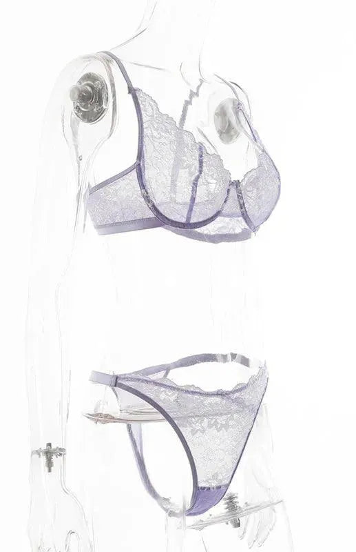 Embroidered Lace Women Lingerie Set - Lingerie Set - LeStyleParfait