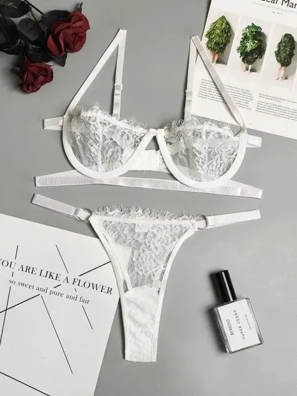Erotic Bralette Set With Steel Ring - Bralette Set - LeStyleParfait
