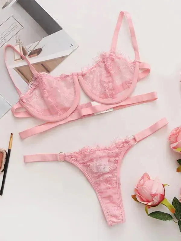 Erotic Bralette Set With Steel Ring - Bralette Set - LeStyleParfait