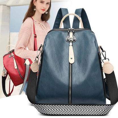 Fashionable Soft Leather Large Backpack - Backpack - LeStyleParfait