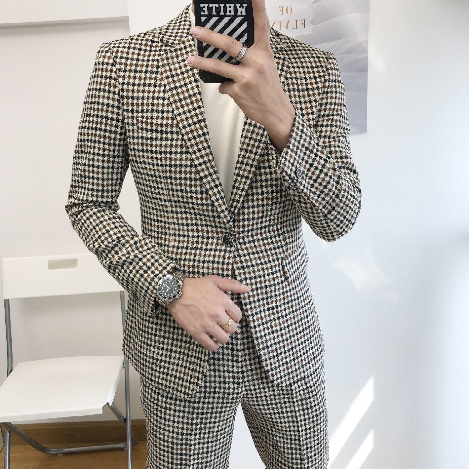 Federico Houndstooth Prom Suit - Men's Suit - LeStyleParfait