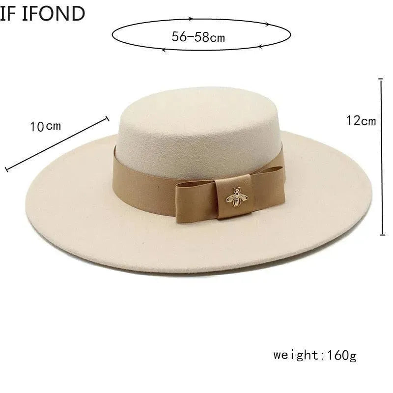 Fedora Hat For Women - Bowknot Flat Top - Fedora Hat - LeStyleParfait