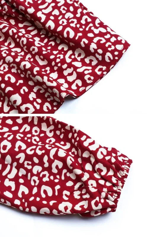 A-line,A-line dress,A-line skirt dress,abstract,abstract dress,casual,casual dress,chiffon,chiffon dress,flowy,flowy dress,knee-length,knee-length hem dress,ladies Wrinkle-resistant,long sleeve,long sleeve dress,Quick drying knee-length dress,round,round neckline dress,ruffles,slip-on,slip-on dress,spring,spring dress,straight-LeStyleParfait