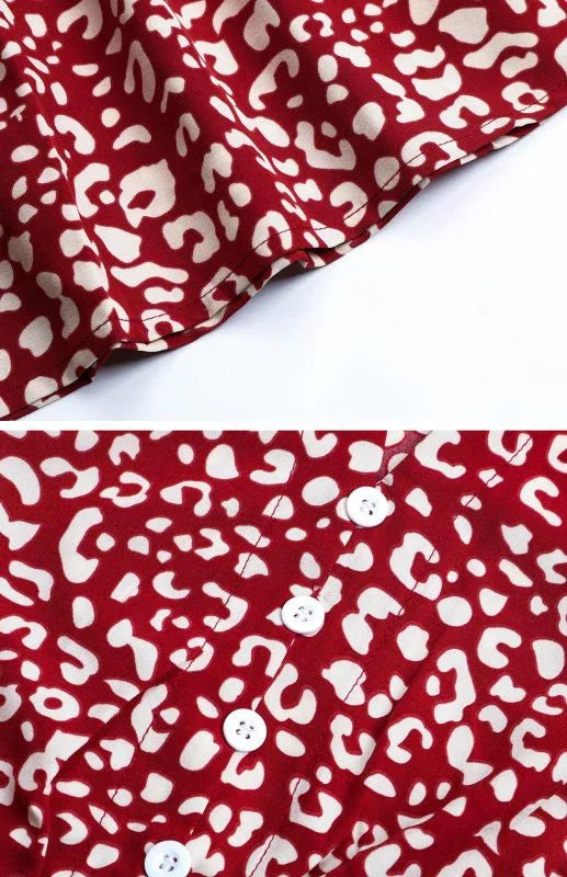 A-line,A-line dress,A-line skirt dress,abstract,abstract dress,casual,casual dress,chiffon,chiffon dress,flowy,flowy dress,knee-length,knee-length hem dress,ladies Wrinkle-resistant,long sleeve,long sleeve dress,Quick drying knee-length dress,round,round neckline dress,ruffles,slip-on,slip-on dress,spring,spring dress,straight-LeStyleParfait