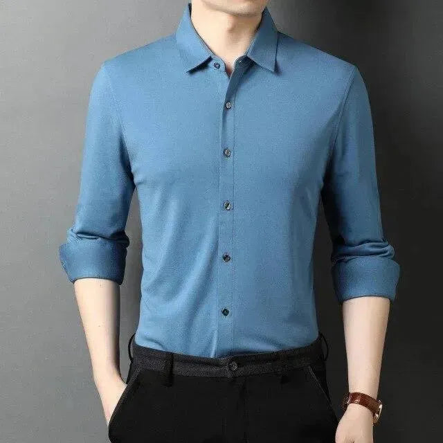 Ferell Satin Dress Shirt For Men - Silk Shirt - LeStyleParfait