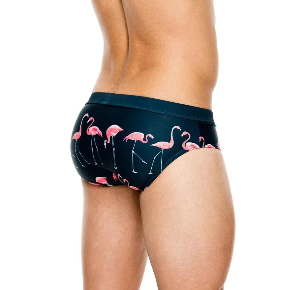 Flamingo Print Men Briefs - Swim Brief - LeStyleParfait