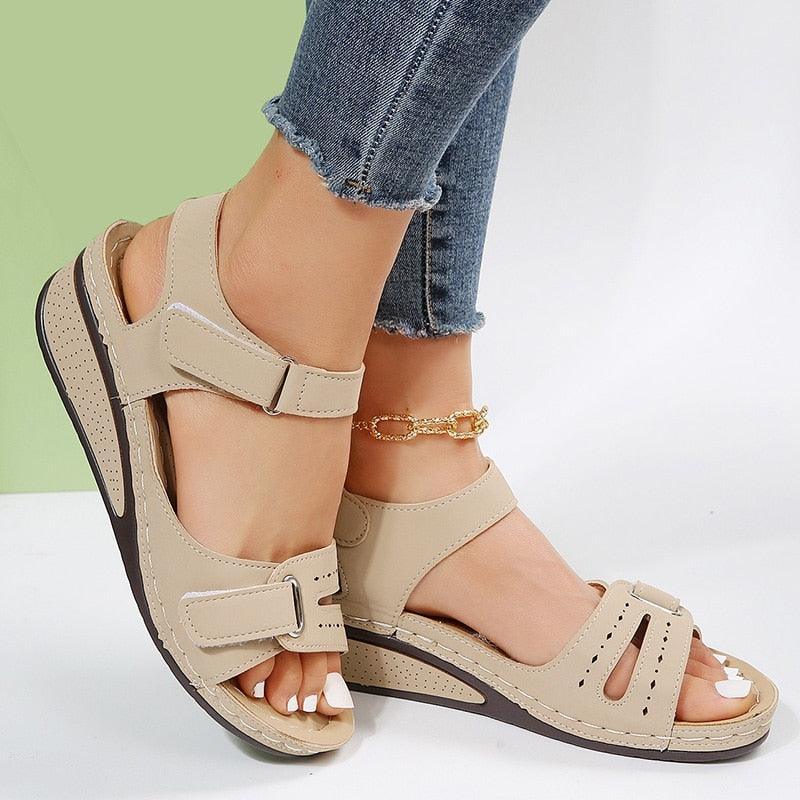 Flap Wedge Sandal Shoes - Wedge Shoes - LeStyleParfait