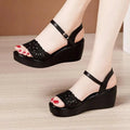 Floral Cut-out Wedge Sandal Shoes - Wedge Shoes - LeStyleParfait