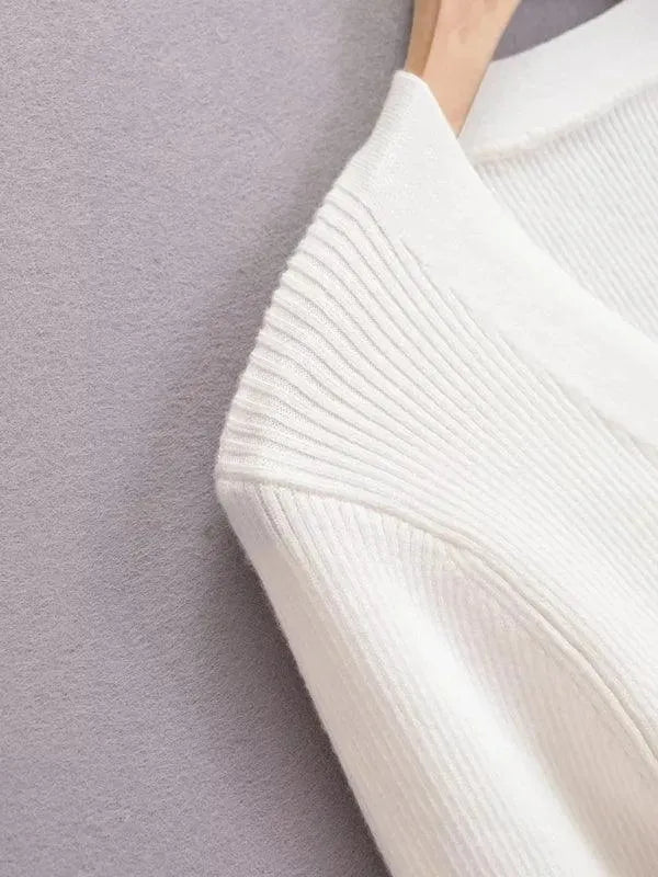 LeStyleParfait Women's Sweaters Casual Cardigan Plain-Solid V-Neck Long Sleeves-Cardigan Sweater