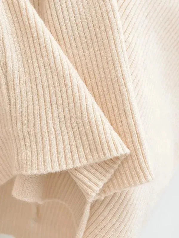 LeStyleParfait Women's Sweaters Casual Cardigan Plain-Solid V-Neck Long Sleeves-Cardigan Sweater