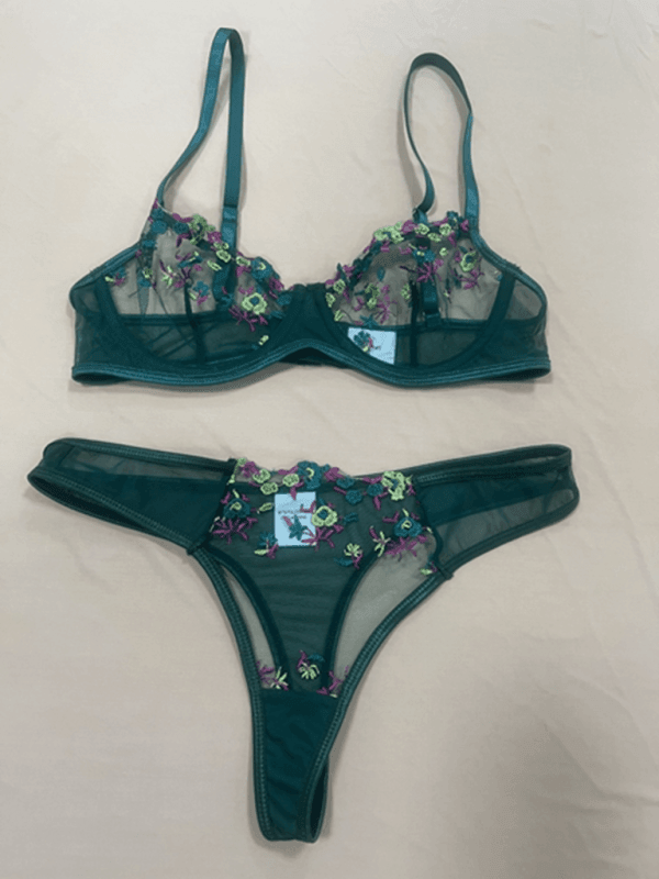 Floral Lingerie Bralette Set - Bralette Set - LeStyleParfait