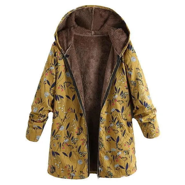 Floral Loose Plus Size Winter Coat - Coat - LeStyleParfait