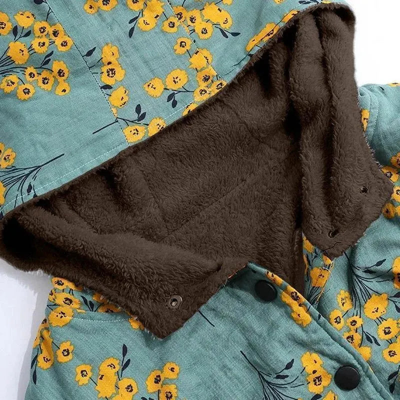 Floral Loose Plus Size Winter Coat - Coat - LeStyleParfait