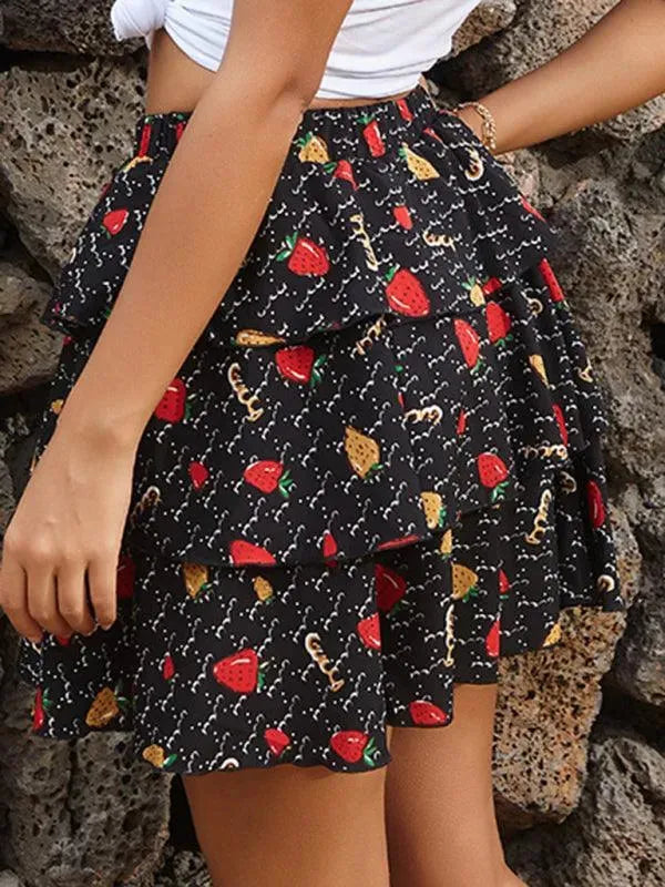 Floral Pleated Mini Skirt-Women's Skirt-LeStyleParfait