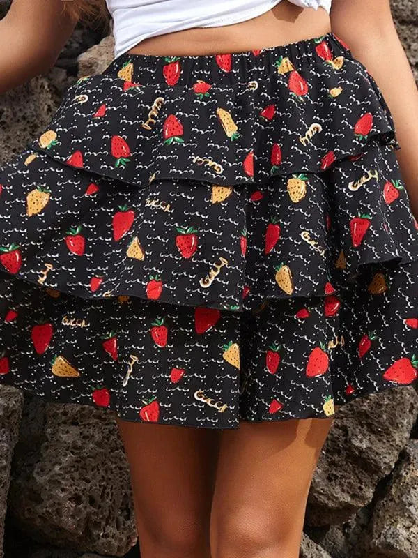 Floral Pleated Mini Skirt-Women's Skirt-LeStyleParfait