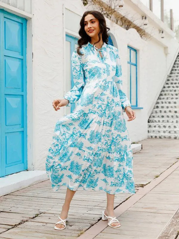 Floral Ruffled Maxi Dress-LeStyleParfait