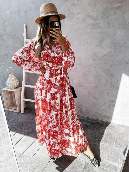 Floral Ruffled Maxi Dress-LeStyleParfait