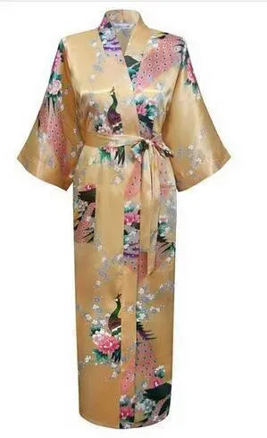 Floral Silk Kimono Nightgown - Nightgown - LeStyleParfait