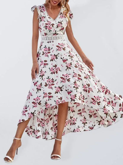 Floral Vneck Maxi Day Dress - Maxi Dress - LeStyleParfait