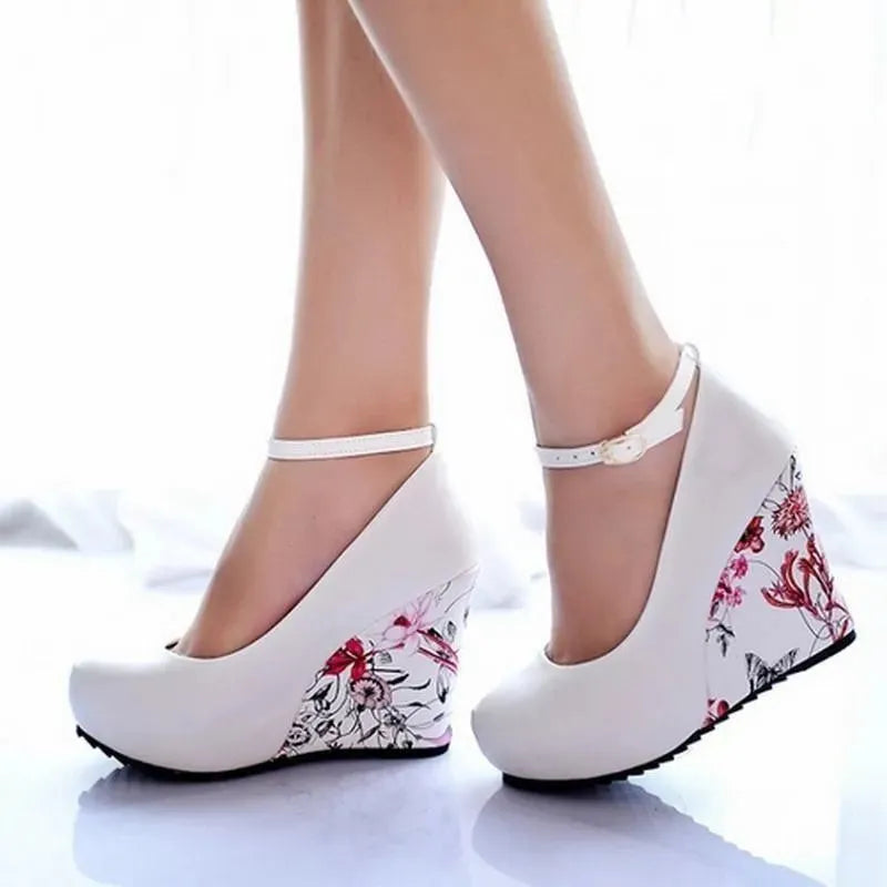 Floral Wedge Shoes - Wedge Shoes - LeStyleParfait