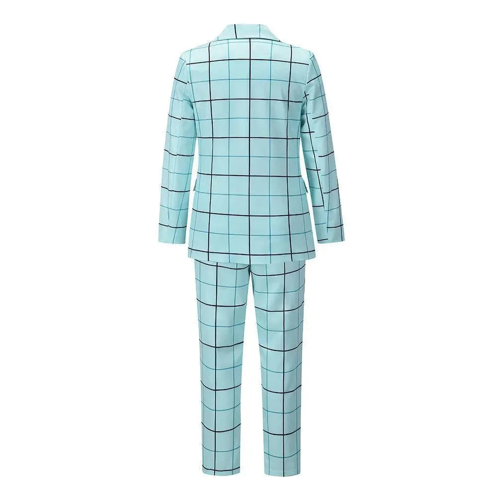 Formal Plaid Women Pantsuit - Pantsuit - LeStyleParfait