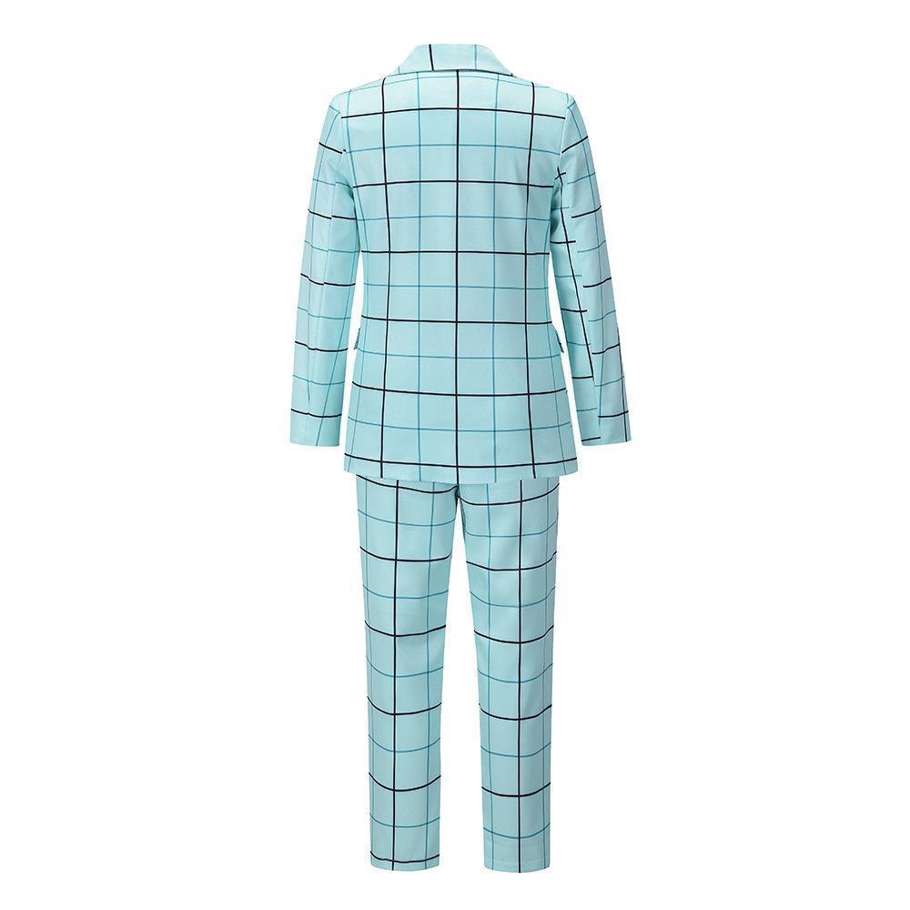 Formal Plaid Women Pantsuit - Women Pant Suit - LeStyleParfait