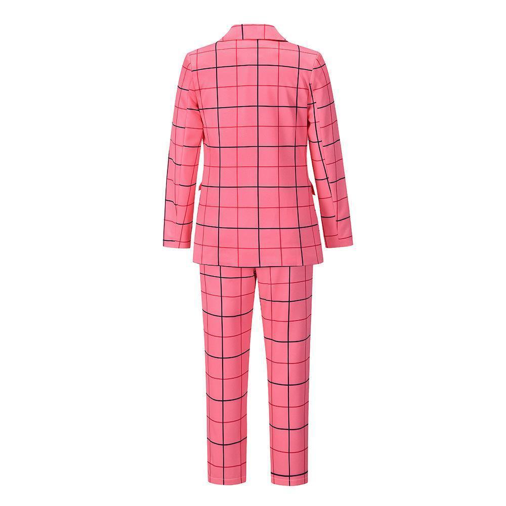 Formal Plaid Women Pantsuit - Women Pant Suit - LeStyleParfait