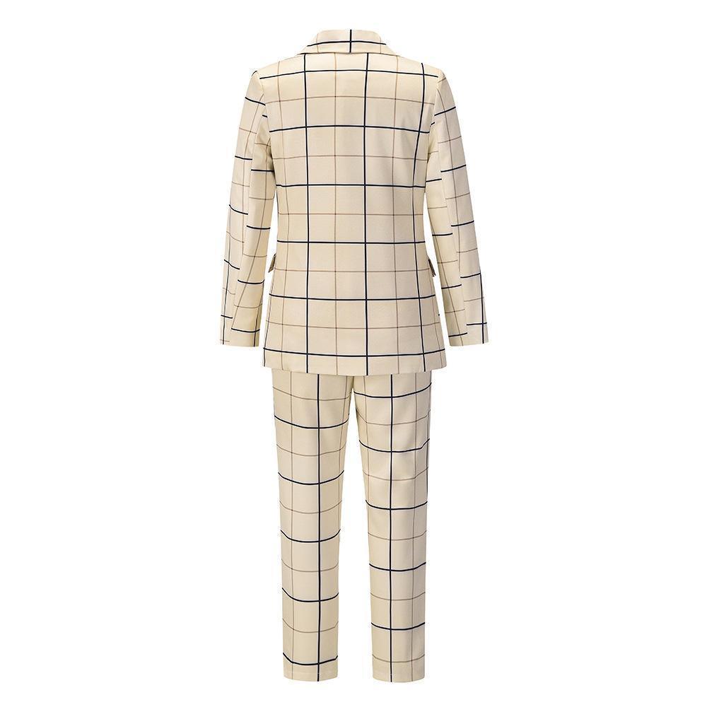 Formal Plaid Women Pantsuit - Women Pant Suit - LeStyleParfait