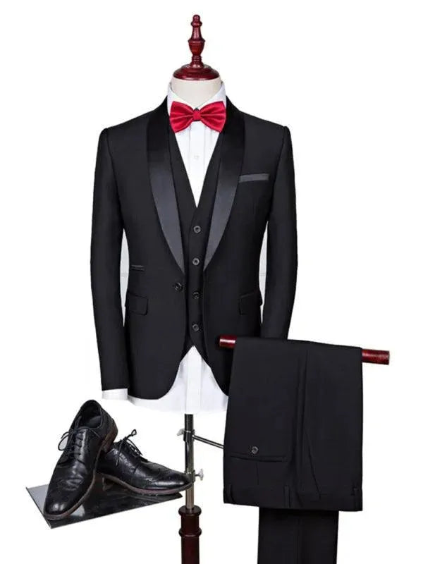 Formal Slim Fit Three Piece Tuxedo Suit - Tuxedo Suit - LeStyleParfait