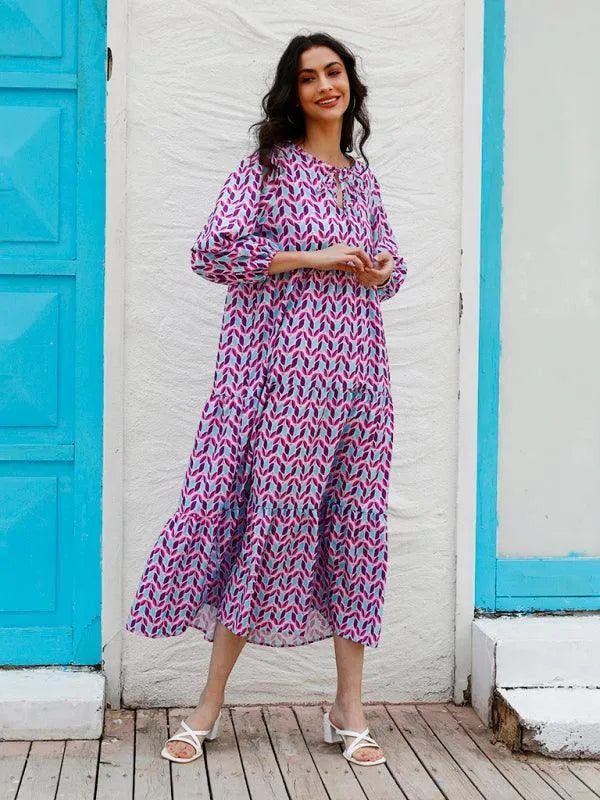 Geometric Maxi Dress-LeStyleParfait