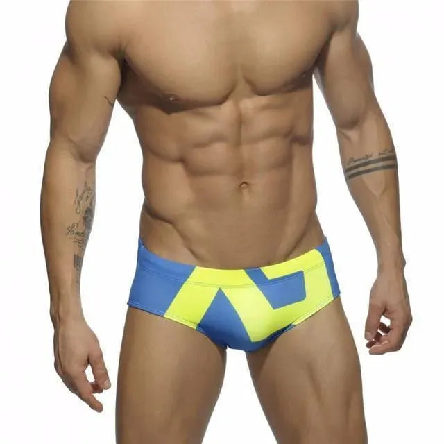 Geometric Patchwork Swim Briefs - Swim Brief - LeStyleParfait