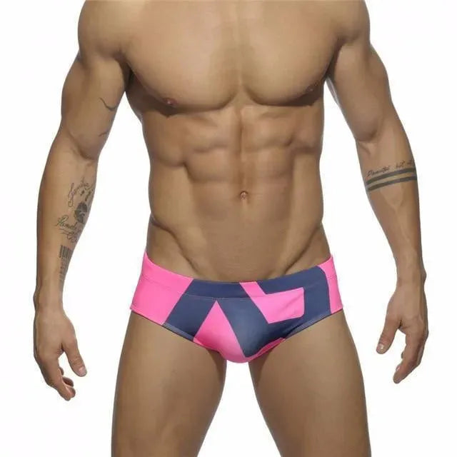 Geometric Patchwork Swim Briefs - Swim Brief - LeStyleParfait