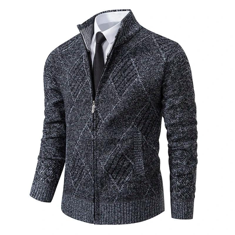 Geometric Winter Men's Cardigan Sweater - Cardigan Sweater - LeStyleParfait