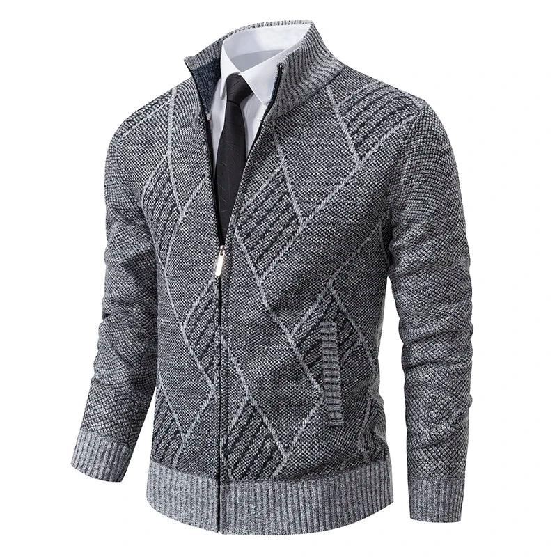 Geometric Winter Men's Cardigan Sweater - Cardigan Sweater - LeStyleParfait