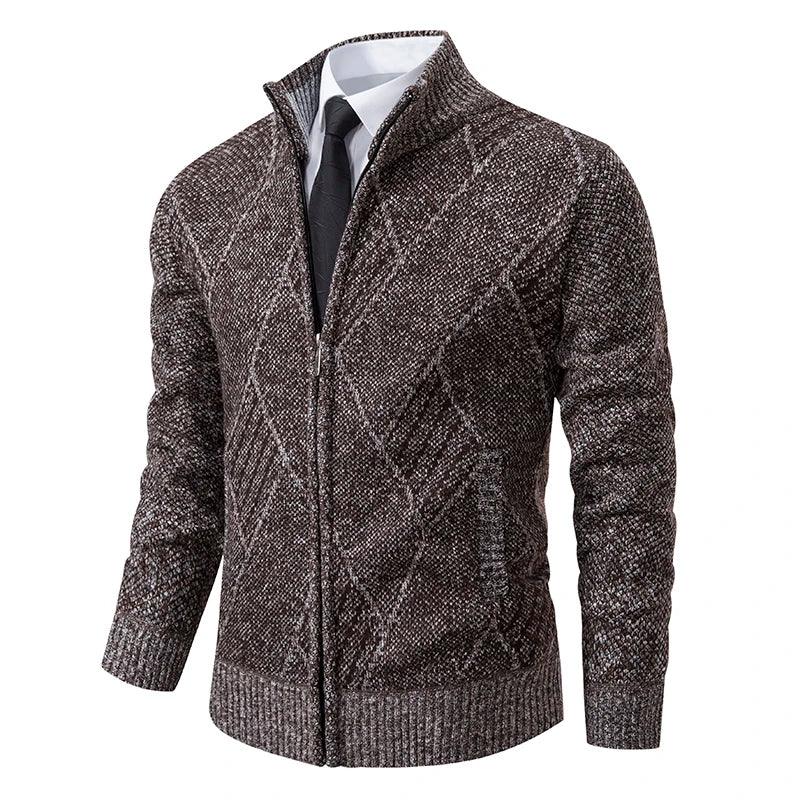 Geometric Winter Men's Cardigan Sweater - Cardigan Sweater - LeStyleParfait